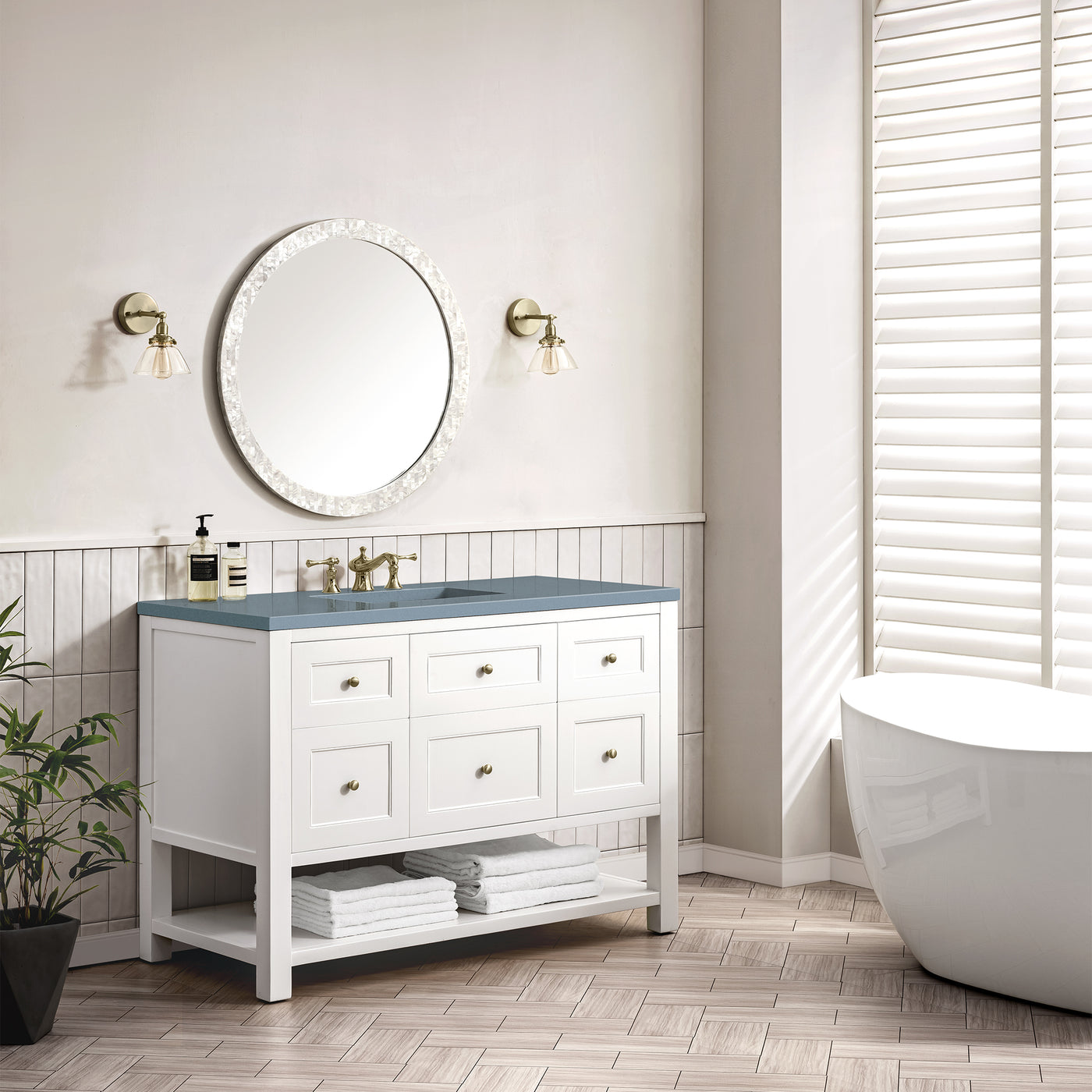 James Martin Breckenridge 48" Single Bathroom Vanity, Bright White, view 29