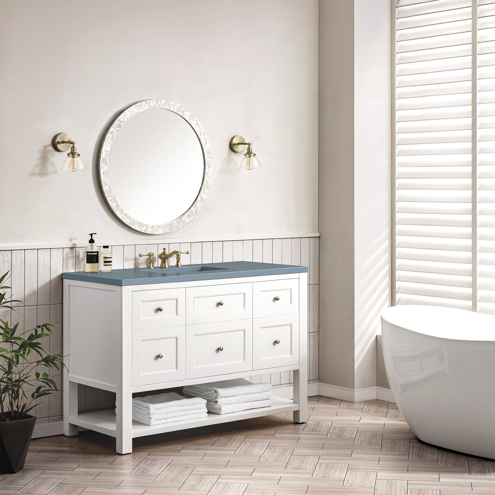 James Martin Breckenridge 48" Single Bathroom Vanity, Bright White, view 29
