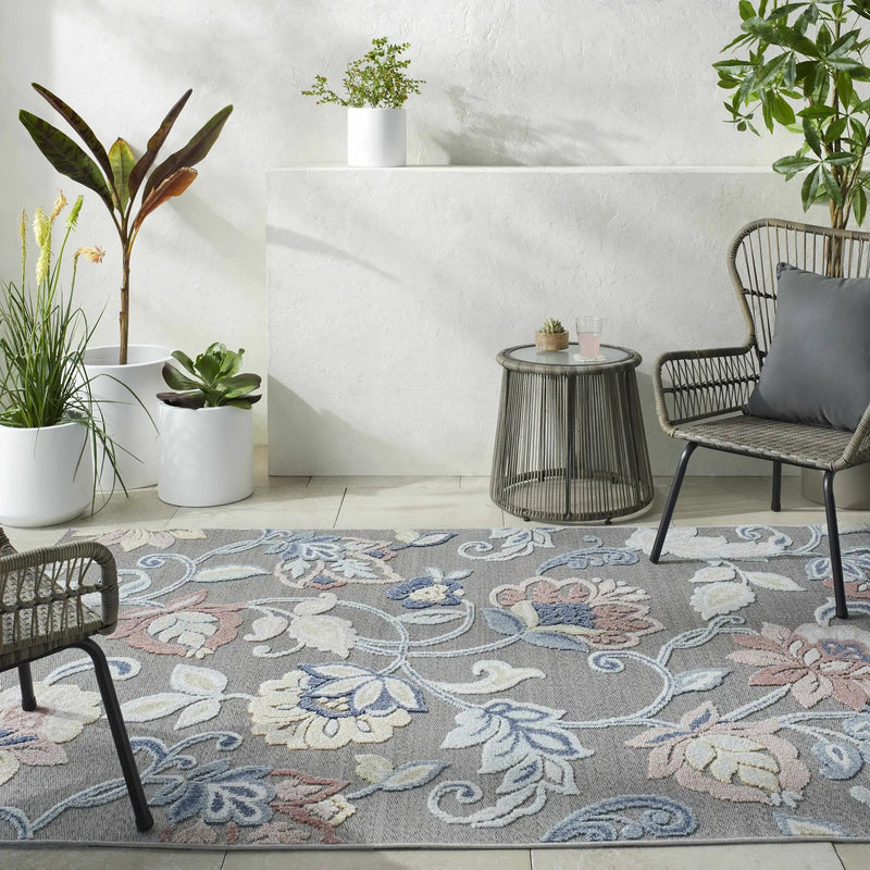 Piers Gray Outdoor Area Rug - Clearance by Boutique Rugs