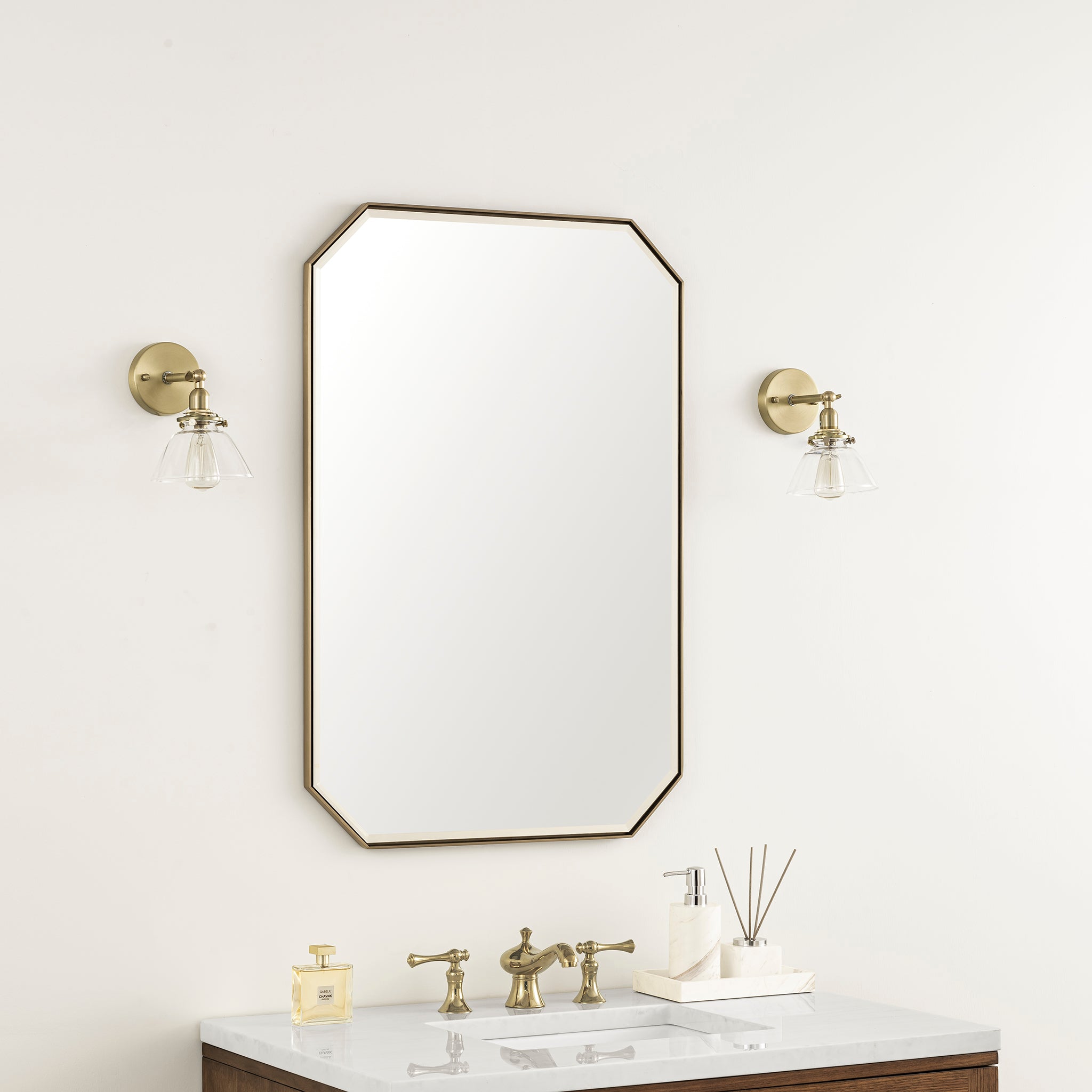 James Martin Rohe 24" Mirror, Champagne Brass, view 3