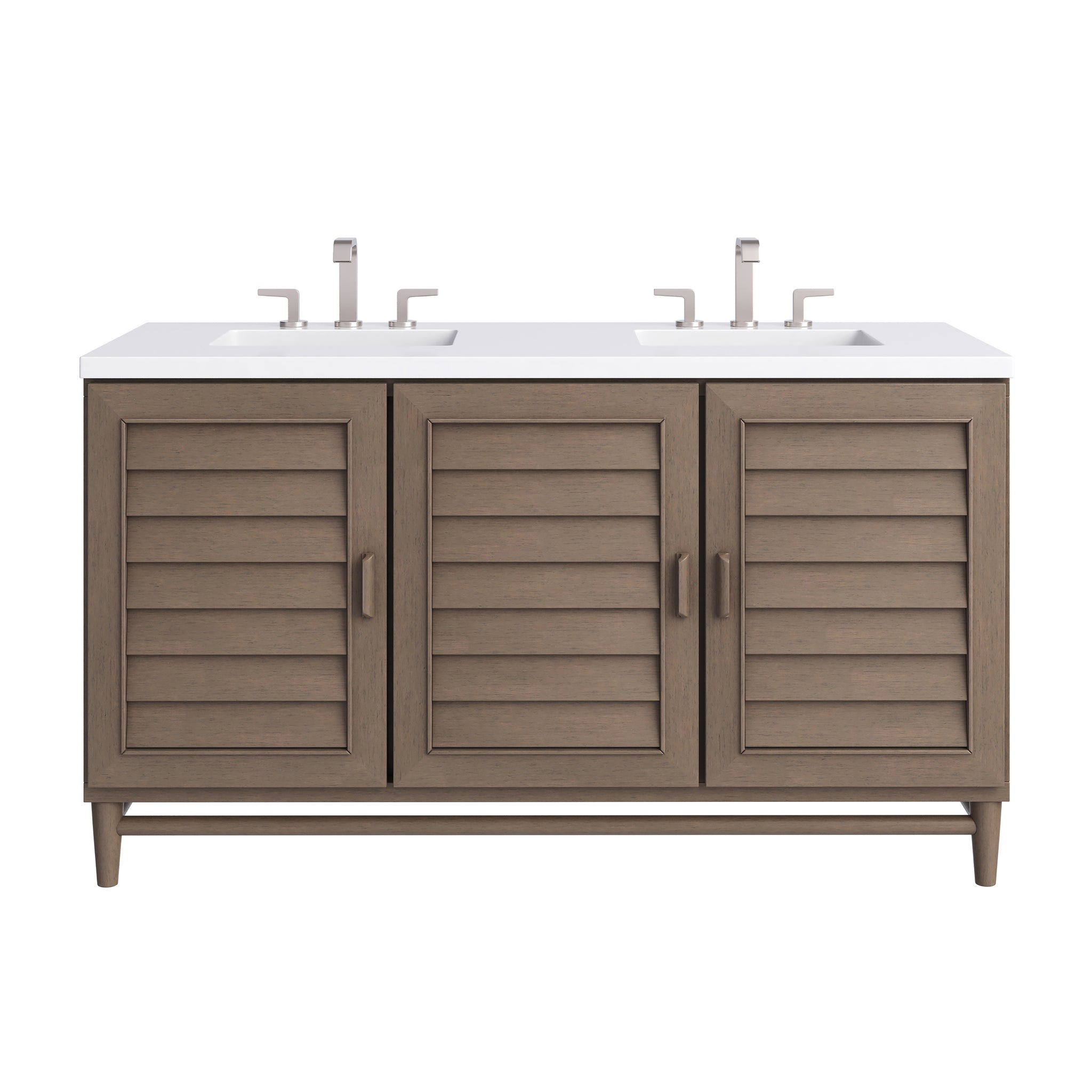 James Martin Portland 60" Double Bathroom Vanity, Whitewashed Walnut, view 33