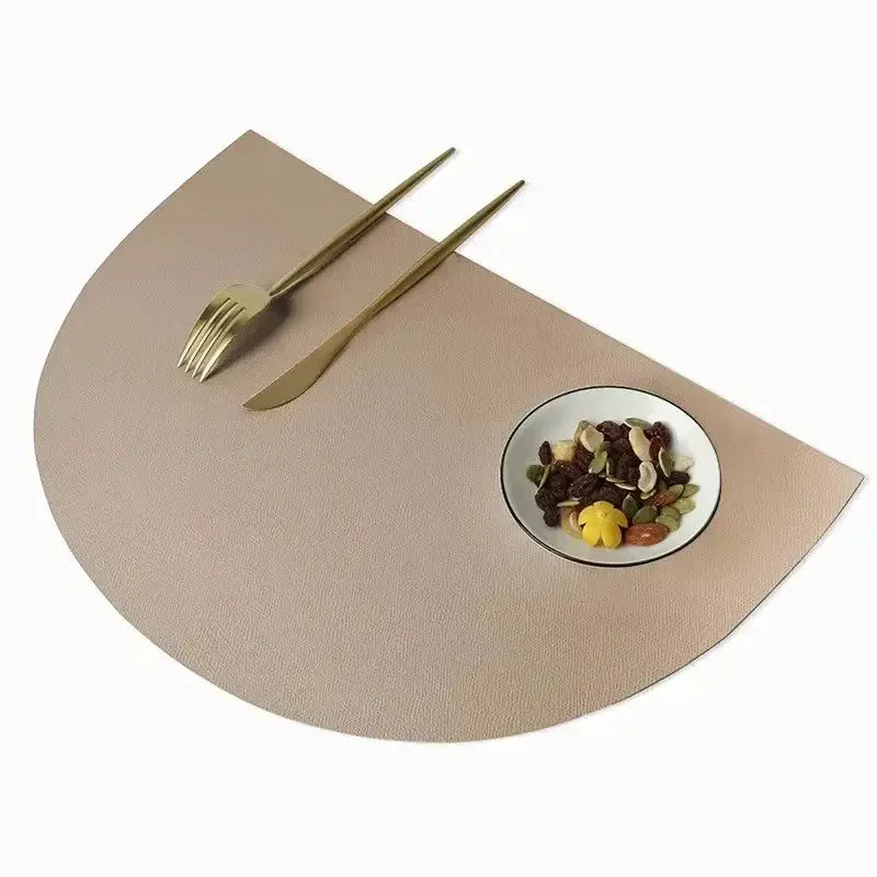 Placemat - Waterproof PU Leather Semicircle by House Of Avana
