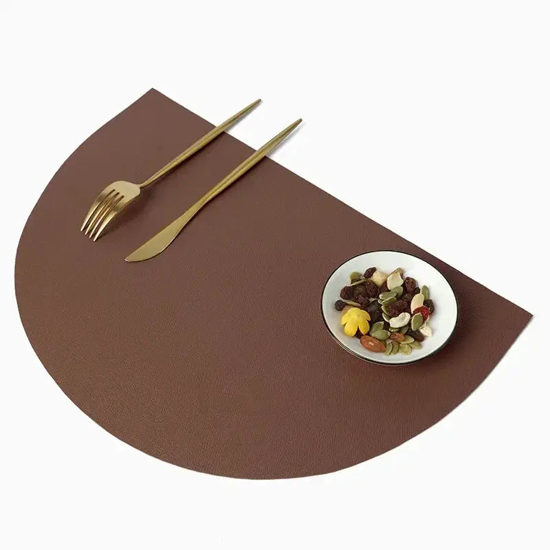 Placemat - Waterproof PU Leather Semicircle by House Of Avana