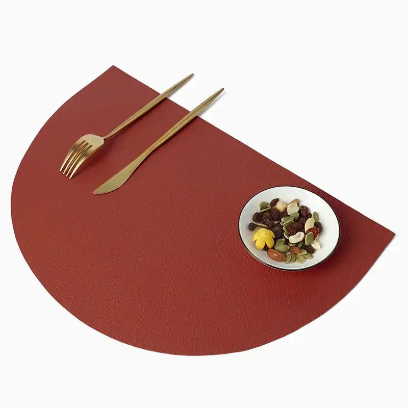 Placemat - Waterproof PU Leather Semicircle by House Of Avana