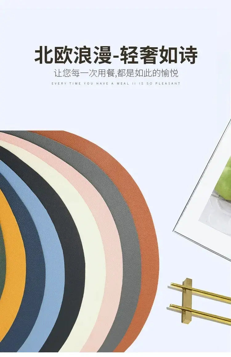 Placemat - Waterproof PU Leather Semicircle by House Of Avana
