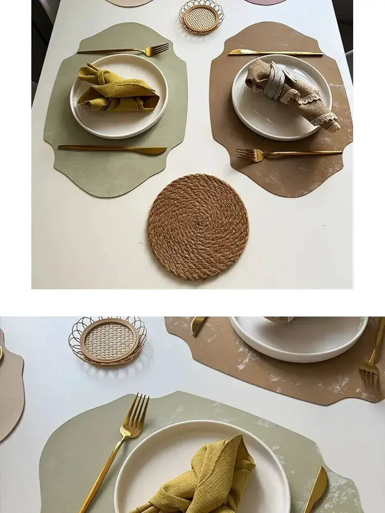 Placemats - Double-sided PU Leather Oval by House Of Avana
