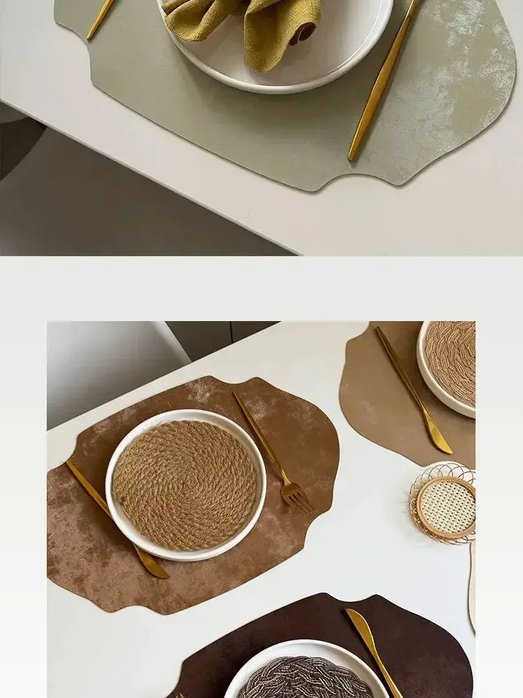 Placemats - Double-sided PU Leather Oval by House Of Avana