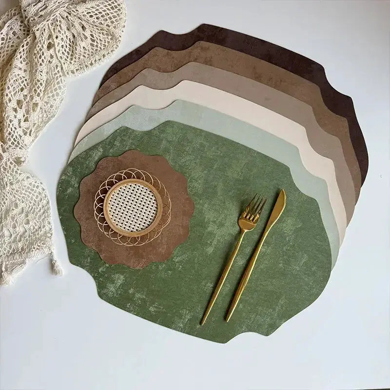 Placemats - Double-sided PU Leather Oval by House Of Avana