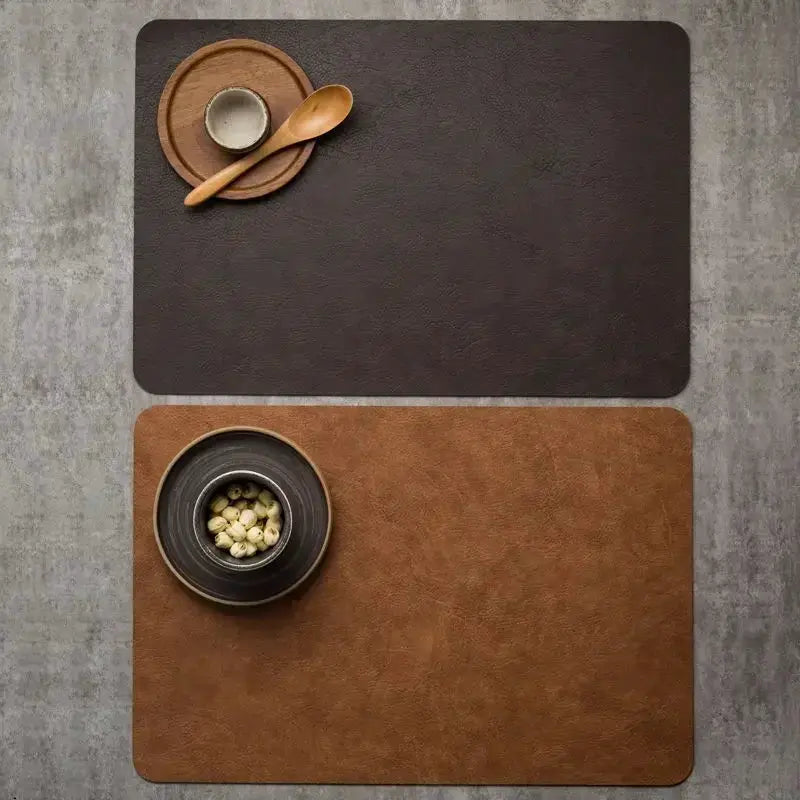 Placemats - Heat Insulated Brown Leather by House Of Avana