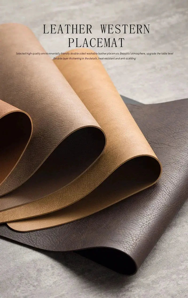 Placemats - Heat Insulated Brown Leather by House Of Avana