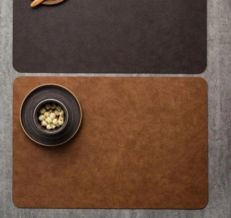 Placemats - Heat Insulated Brown Leather by House Of Avana