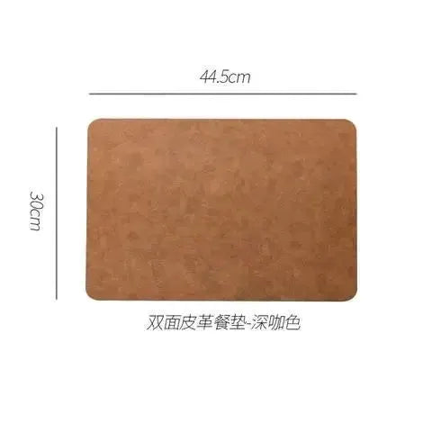 Placemats - Heat Insulated Brown Leather by House Of Avana