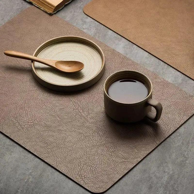Placemats - Heat Insulated Brown Leather by House Of Avana