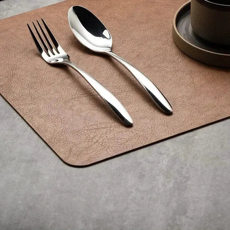 Placemats - Heat Insulated Brown Leather by House Of Avana