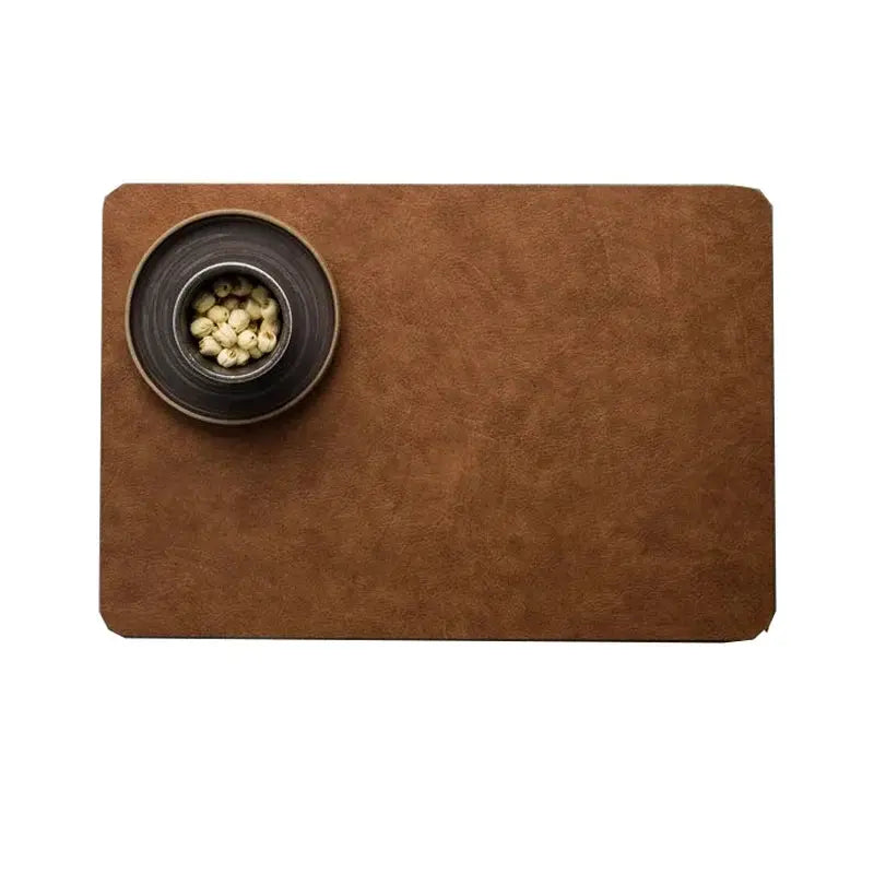 Placemats - Heat Insulated Brown Leather by House Of Avana