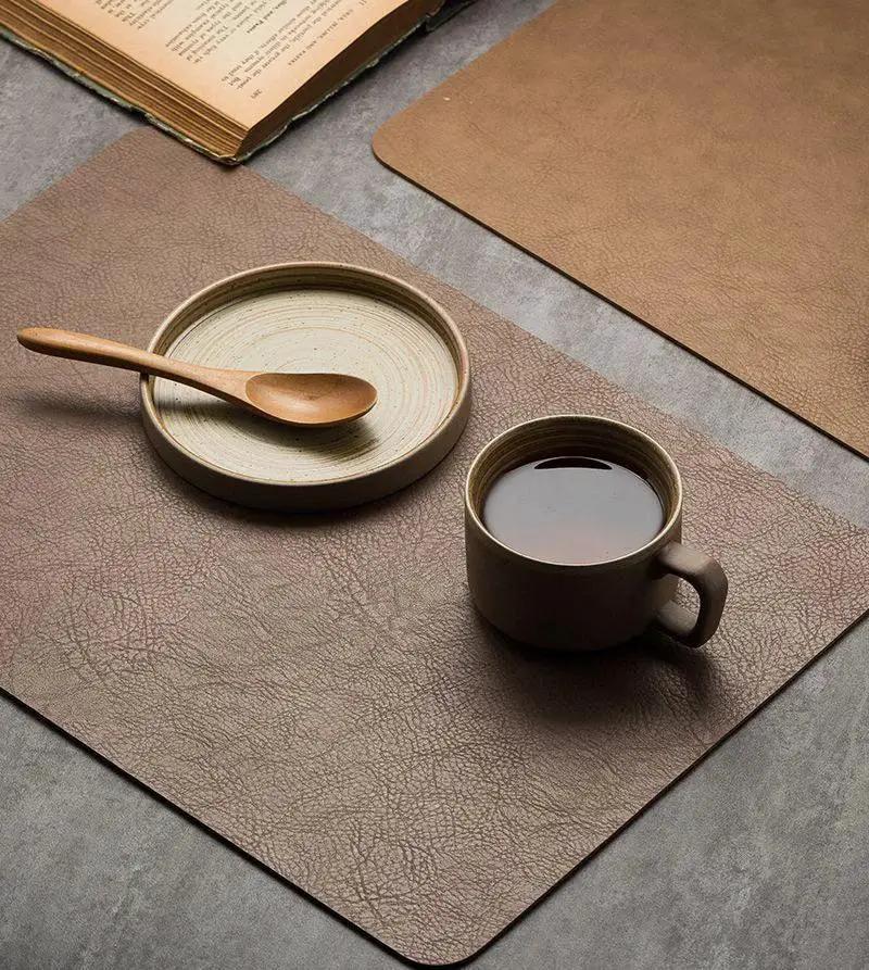 Placemats - Heat Insulated Brown Leather by House Of Avana