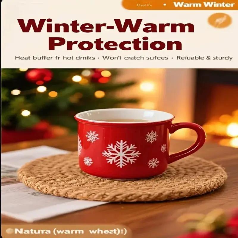 Placemats - Heat Resistant Woven Wood Round by House Of Avana