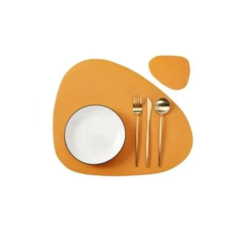 Placemats - Oil-Proof PU Leather Cream Set by House Of Avana