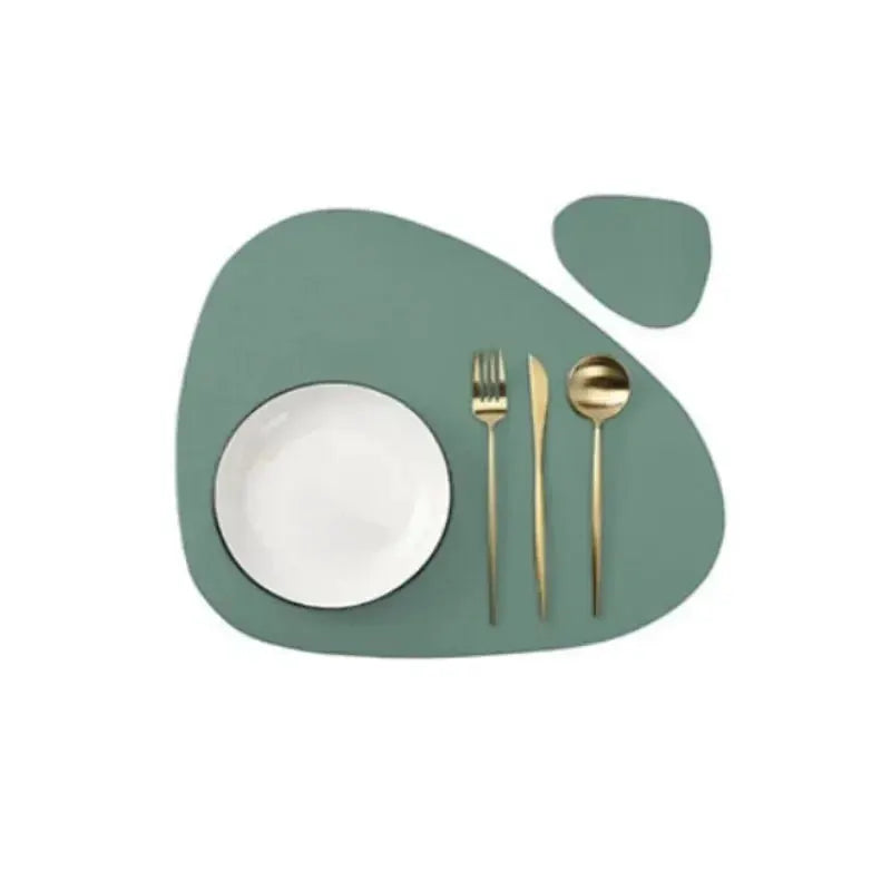 Placemats - Oil-Proof PU Leather Cream Set by House Of Avana