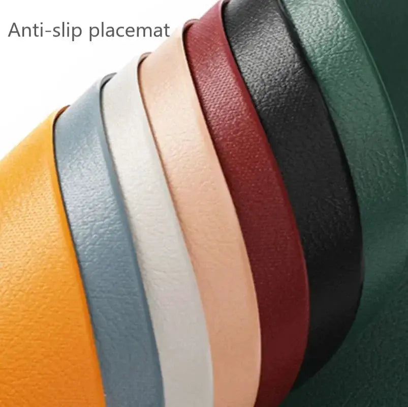 Placemats - Oil-Proof PU Leather Cream Set by House Of Avana