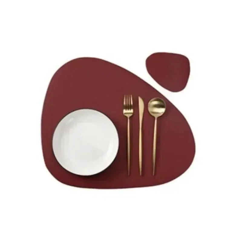 Placemats - Oil-Proof PU Leather Cream Set by House Of Avana