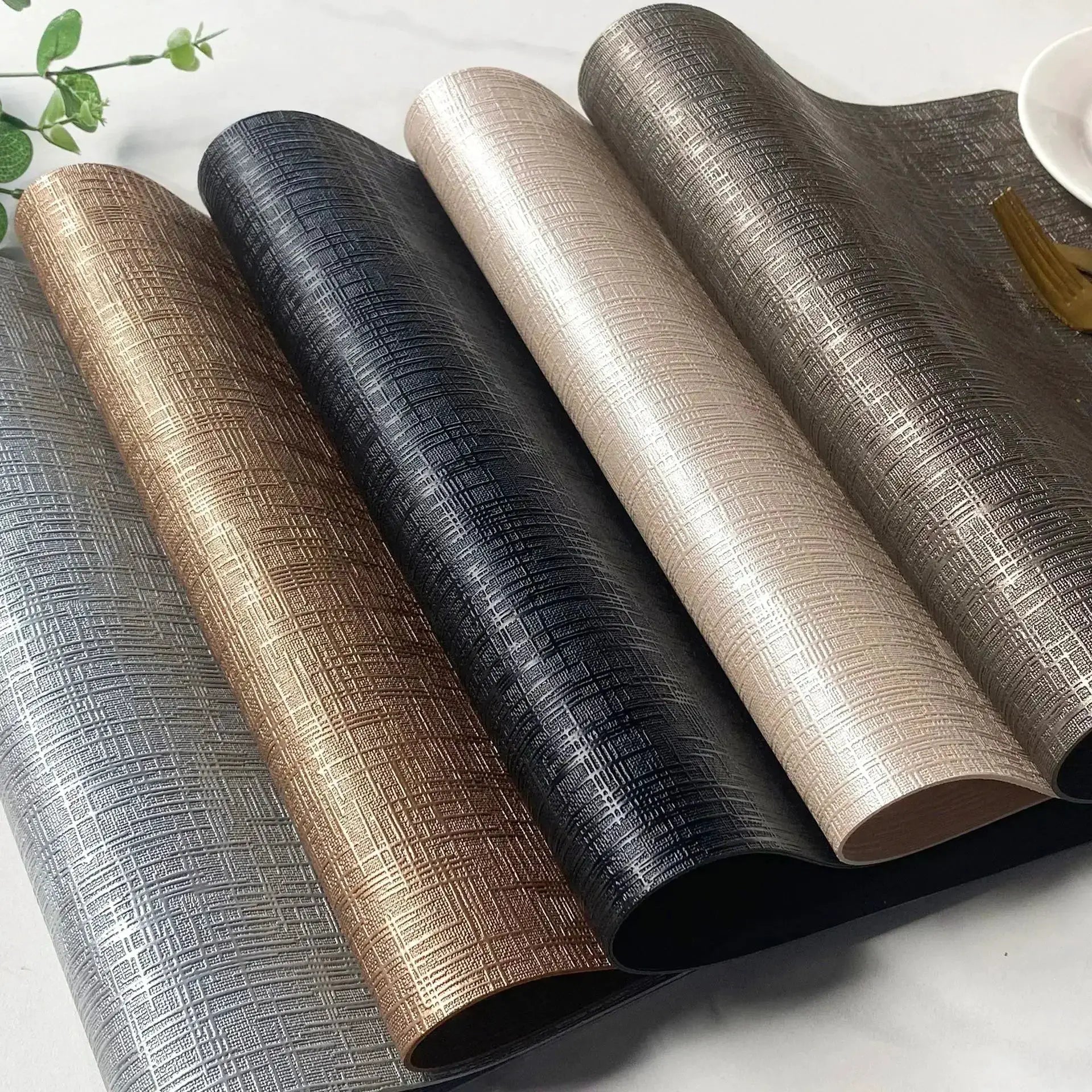 Placemats - Waterproof Metal PVC Non Slip by House Of Avana