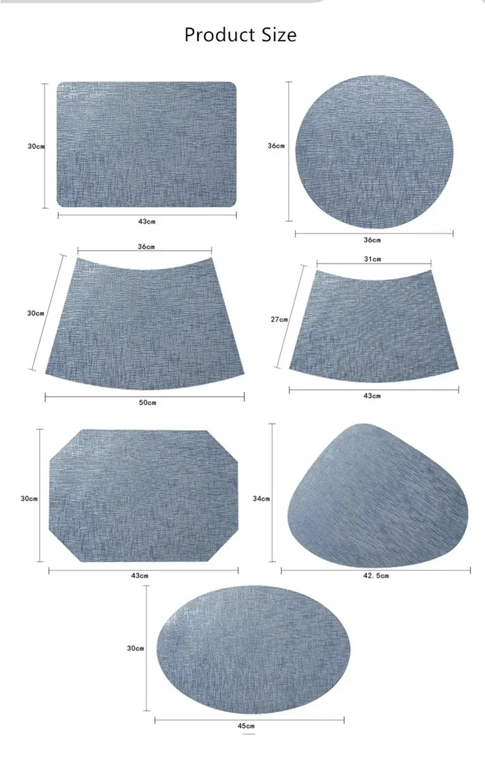 Placemats - Waterproof Metal PVC Non Slip by House Of Avana