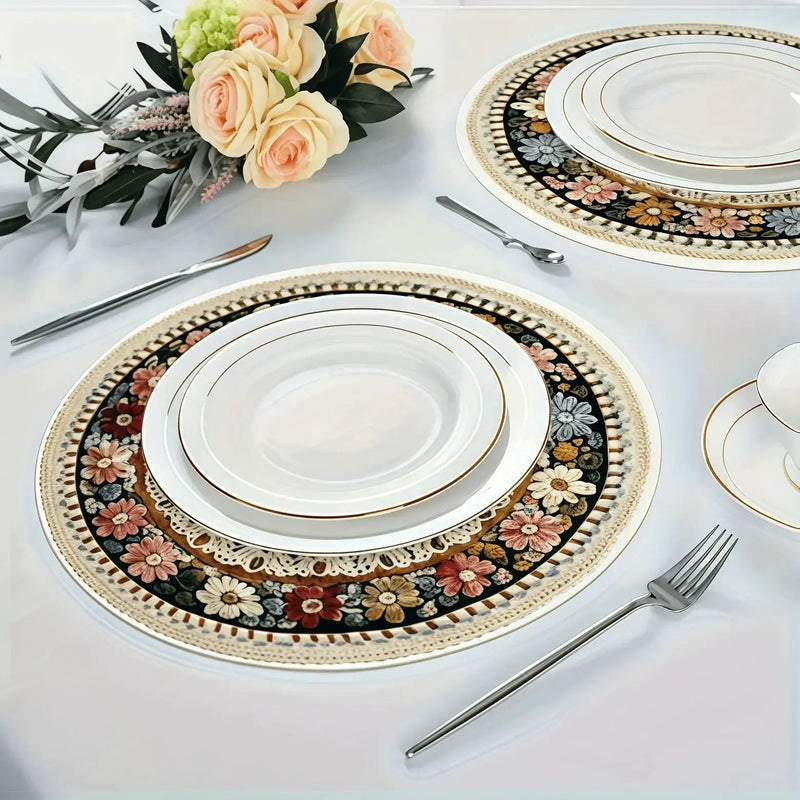 Placemats - Woven Wood Round by House Of Avana