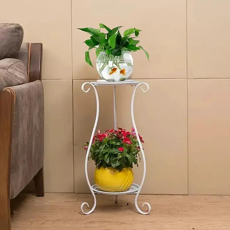Plant Stand - Lightweight Metal White by House Of Avana