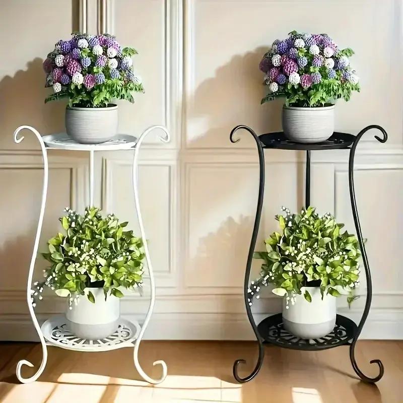 Plant Stand - Lightweight Metal White by House Of Avana