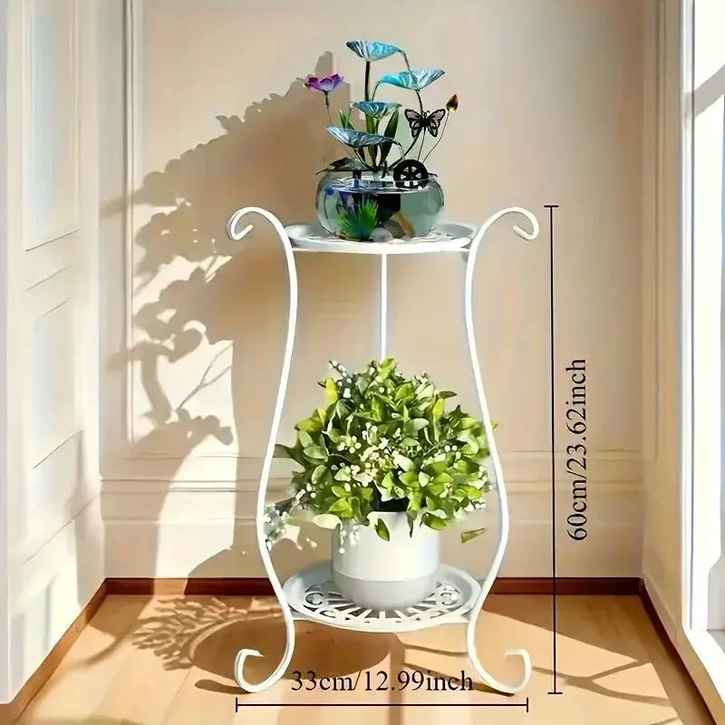 Plant Stand - Lightweight Metal White by House Of Avana