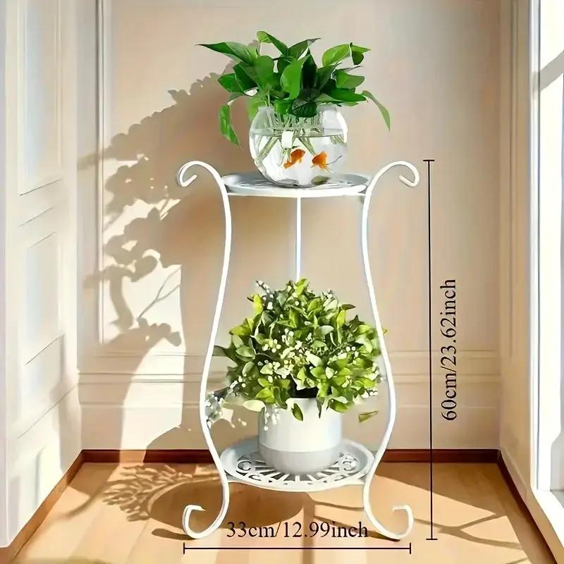 Plant Stand - Lightweight Metal White by House Of Avana
