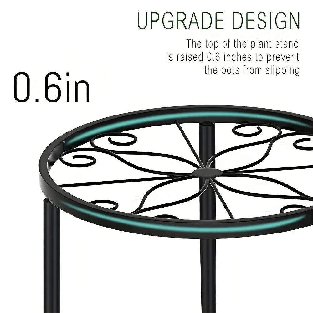 Plant Stands - Rustproof Black Metal 5pcs by House Of Avana