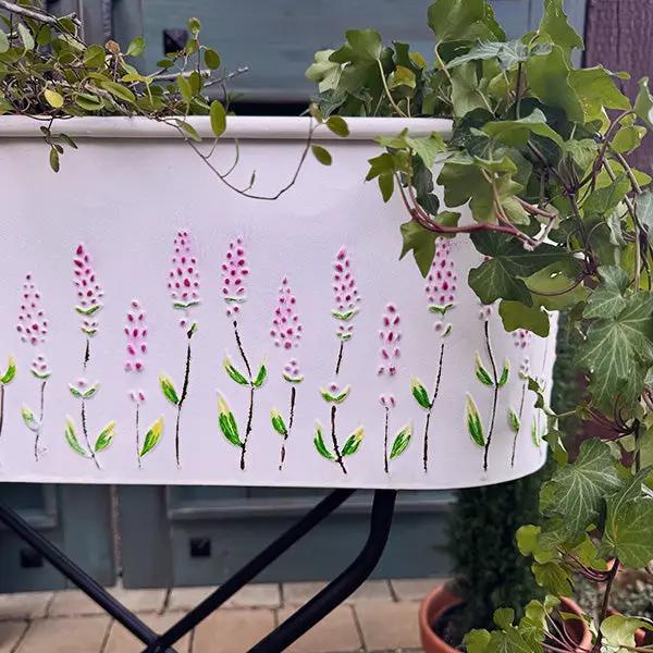 Outdoor Floral Oval Metal Plant Stand by Decor Steals