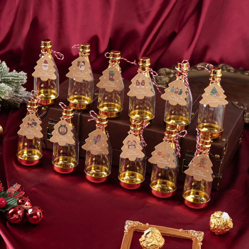 Plastic Champagne Bottle Candy Boxes - 12pcs Vintage Design by House Of Avana