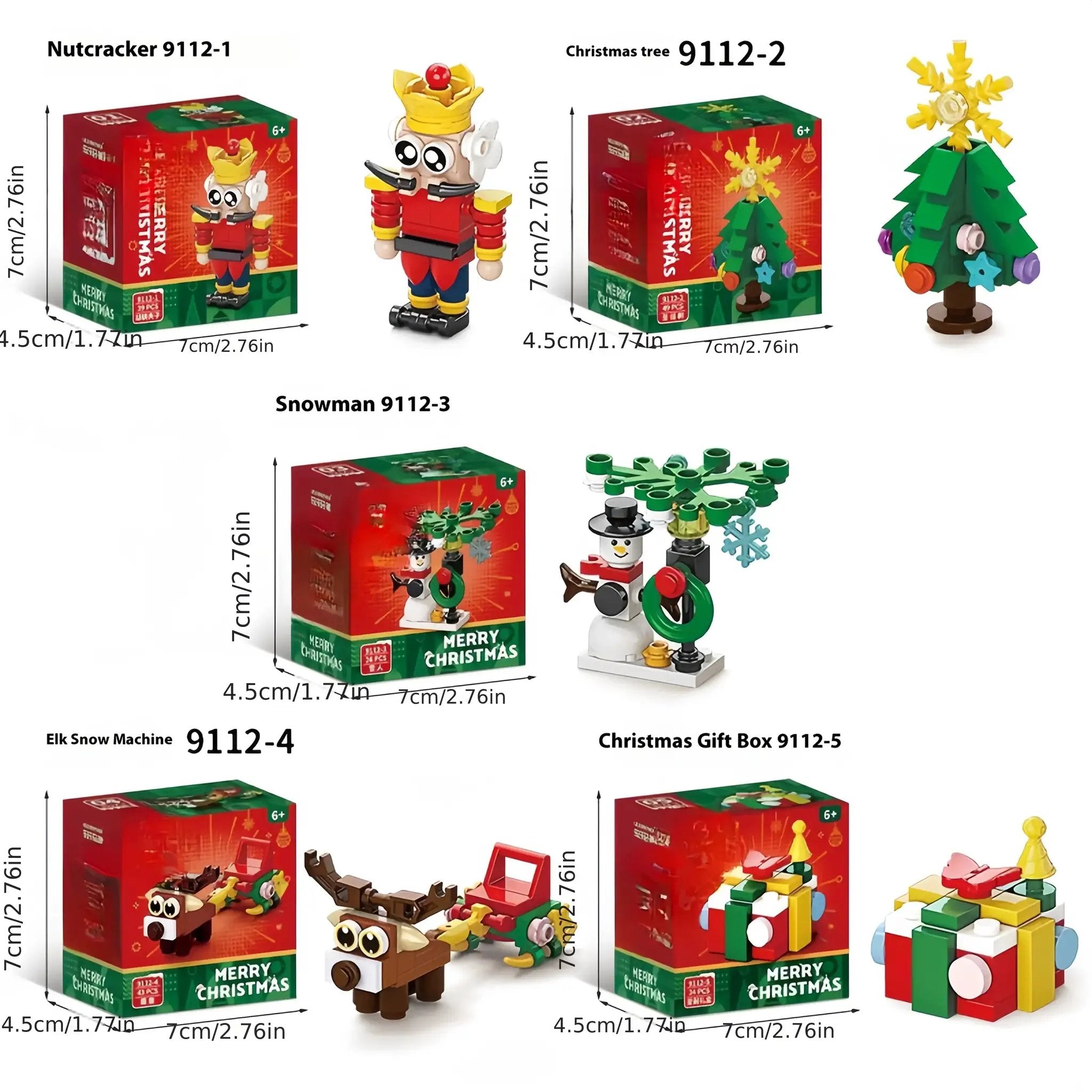 Plastic Christmas Building Blocks Set, 10-in-1 Mini Models with 352pcs by House Of Avana