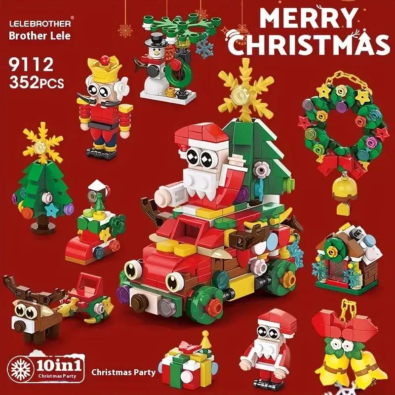 Plastic Christmas Building Blocks Set, 10-in-1 Mini Models with 352pcs by House Of Avana
