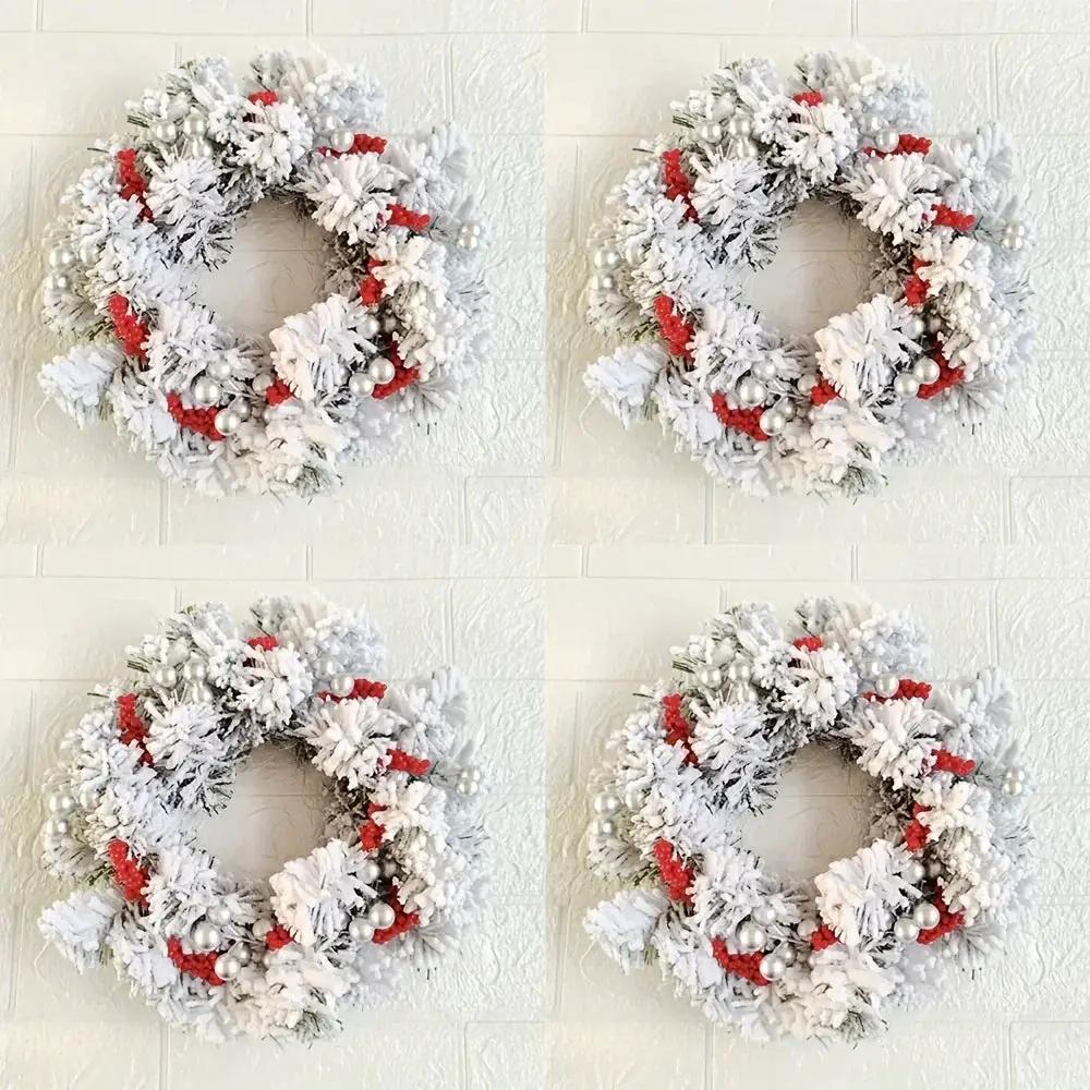 Plastic Christmas Wreath Candle Holder with Holly and Berries by House Of Avana