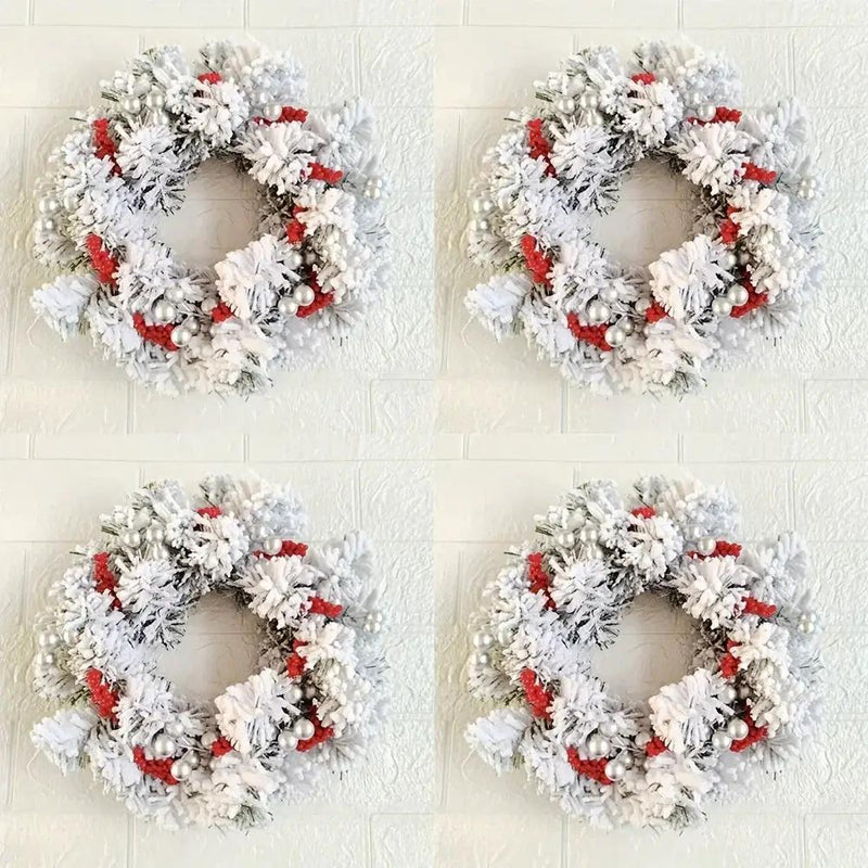 Plastic Christmas Wreath Candle Holder with Holly and Berries by House Of Avana