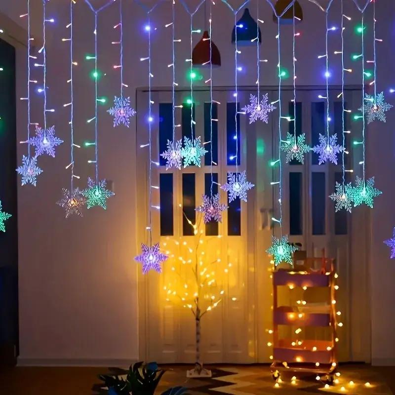 LED USB Snowflake String Lights for Indoor Outdoor Christmas Decor by House Of Avana