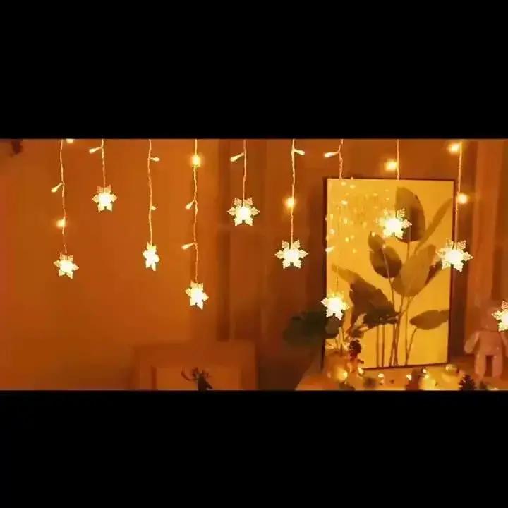 LED USB Snowflake String Lights for Indoor Outdoor Christmas Decor by House Of Avana
