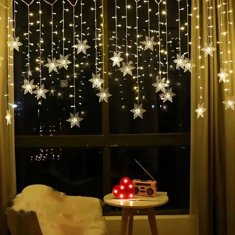 LED USB Snowflake String Lights for Indoor Outdoor Christmas Decor by House Of Avana