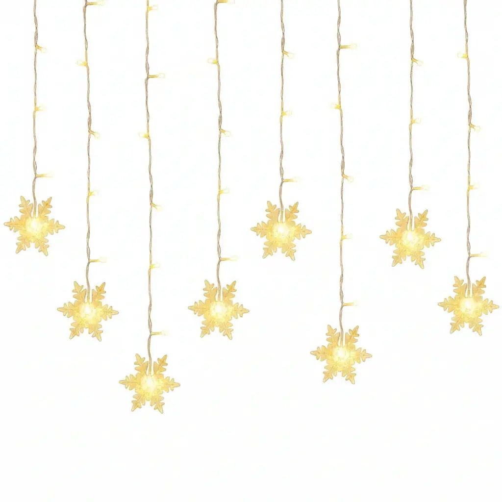 LED USB Snowflake String Lights for Indoor Outdoor Christmas Decor by House Of Avana