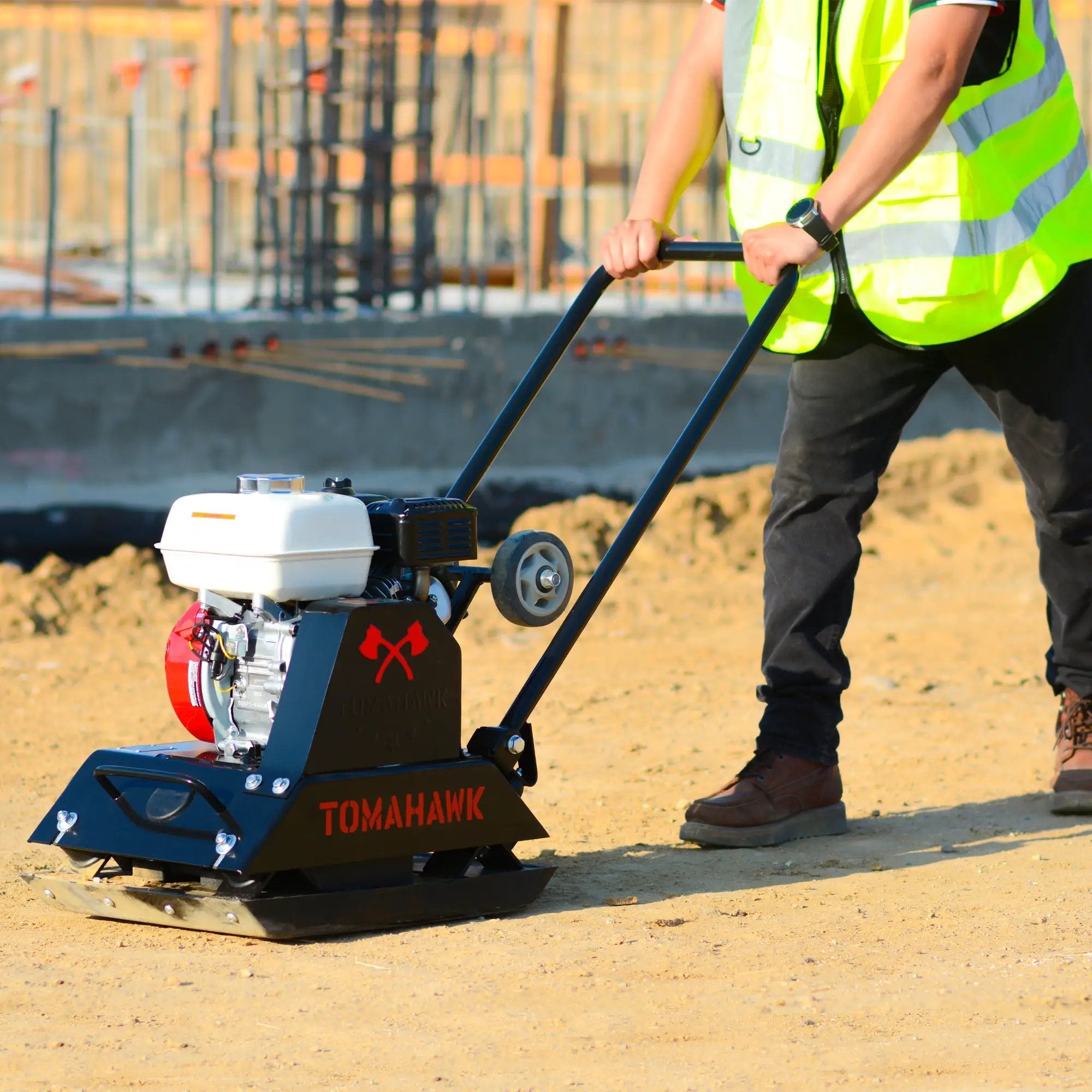 5.5 HP Honda Vibratory Plate Compactor Tamper for Ground, Gravel, Dirt, Asphalt, Compaction by Tomahawk Power