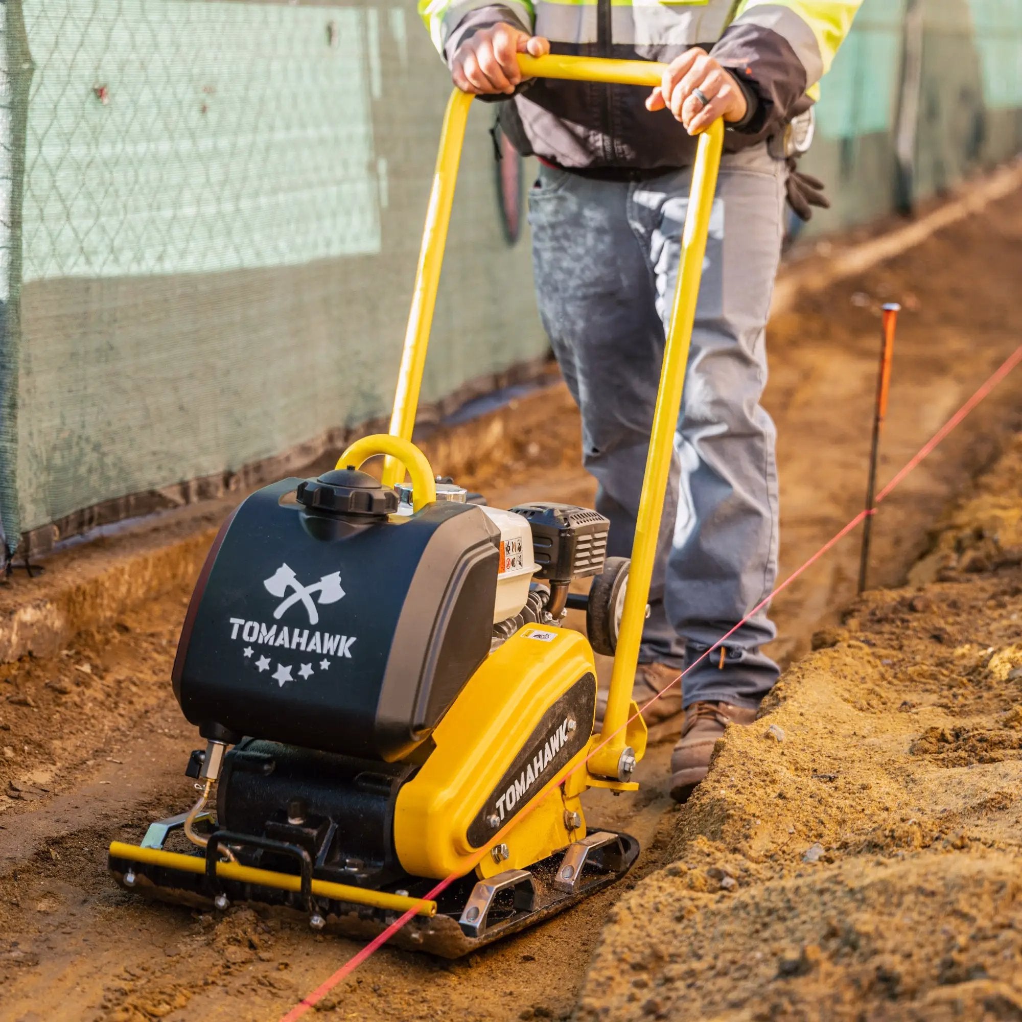 5.5 HP Honda Vibratory Plate Compactor 23x17" for Soil Asphalt Paver Compaction by Tomahawk Power