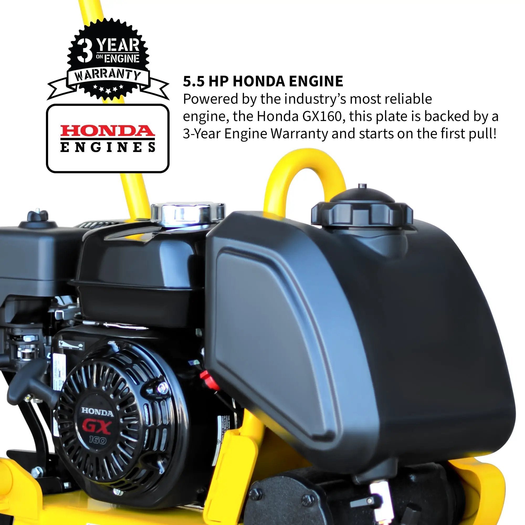 5.5 HP Honda Vibratory Plate Compactor 23x17" for Soil Asphalt Paver Compaction by Tomahawk Power