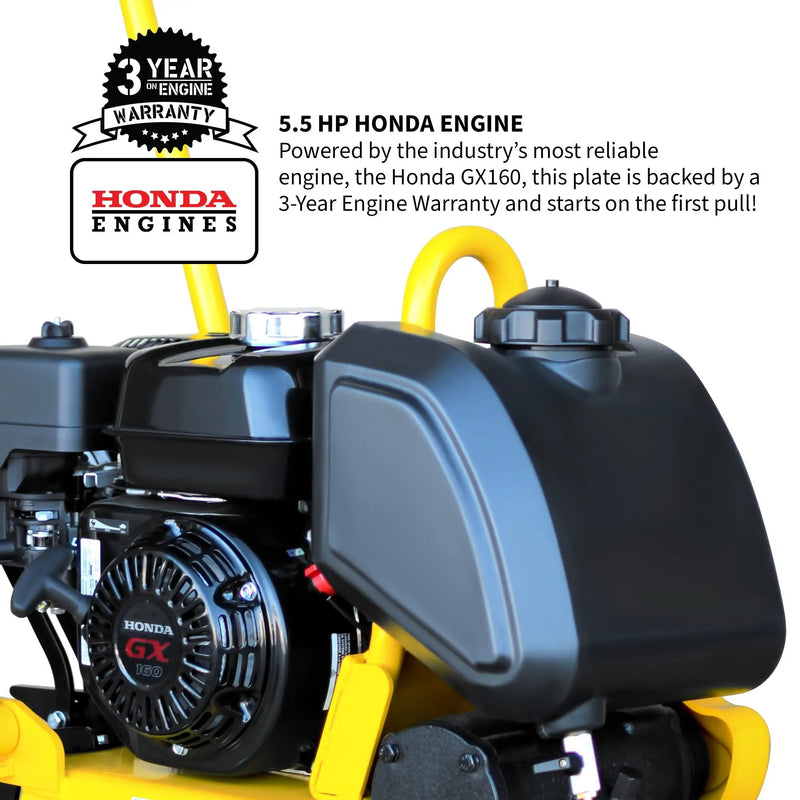 5.5 HP Honda Vibratory Plate Compactor 23x17" for Soil Asphalt Paver Compaction by Tomahawk Power