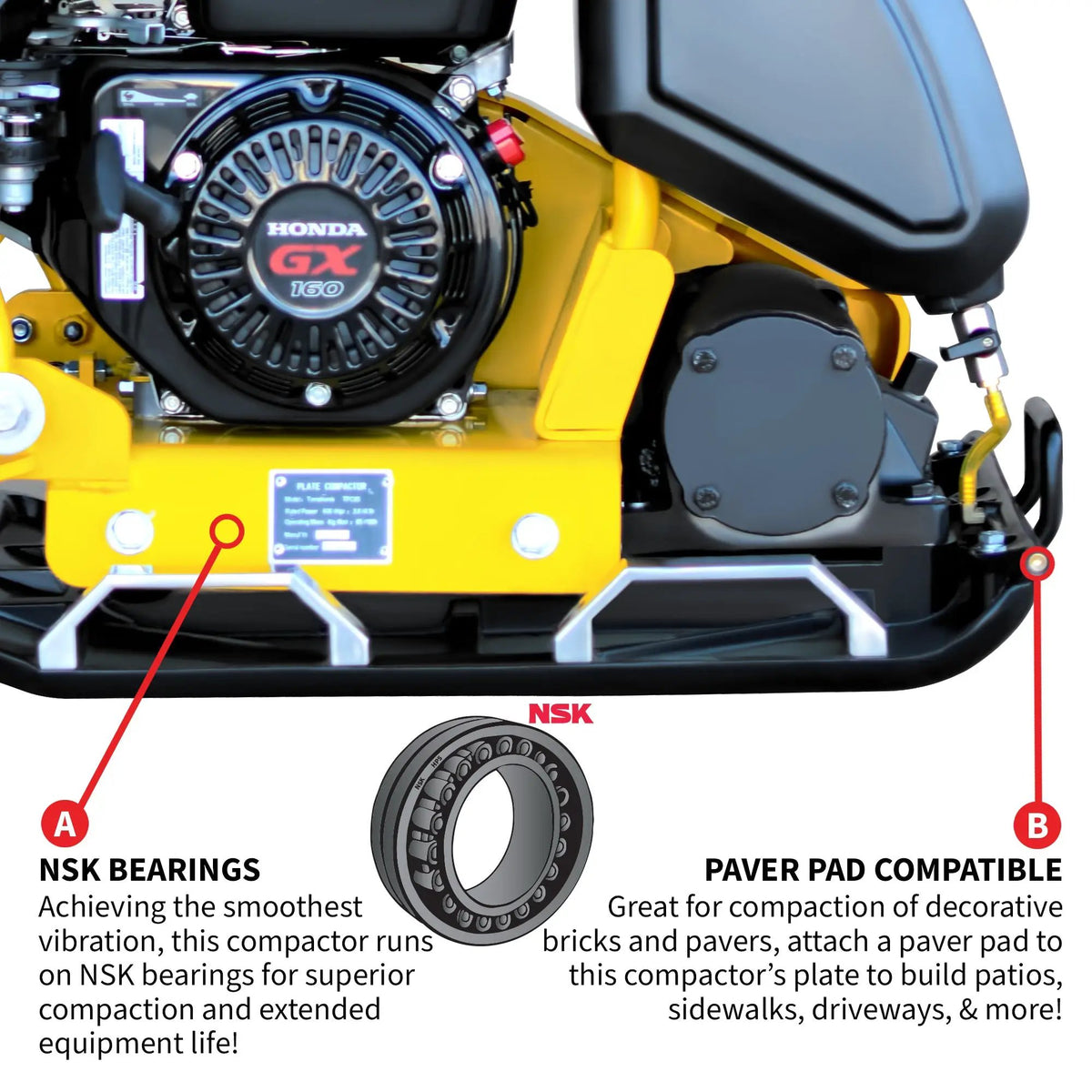 5.5 HP Honda Vibratory Plate Compactor 23x17" for Soil Asphalt Paver Compaction, photo 6 of 15