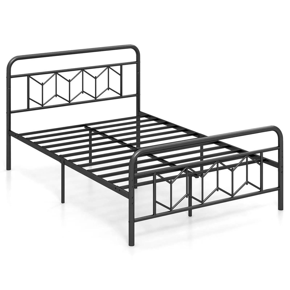 Platform Bed with High Headboard and Snap Lock Metal Slats, photo 3 of 11