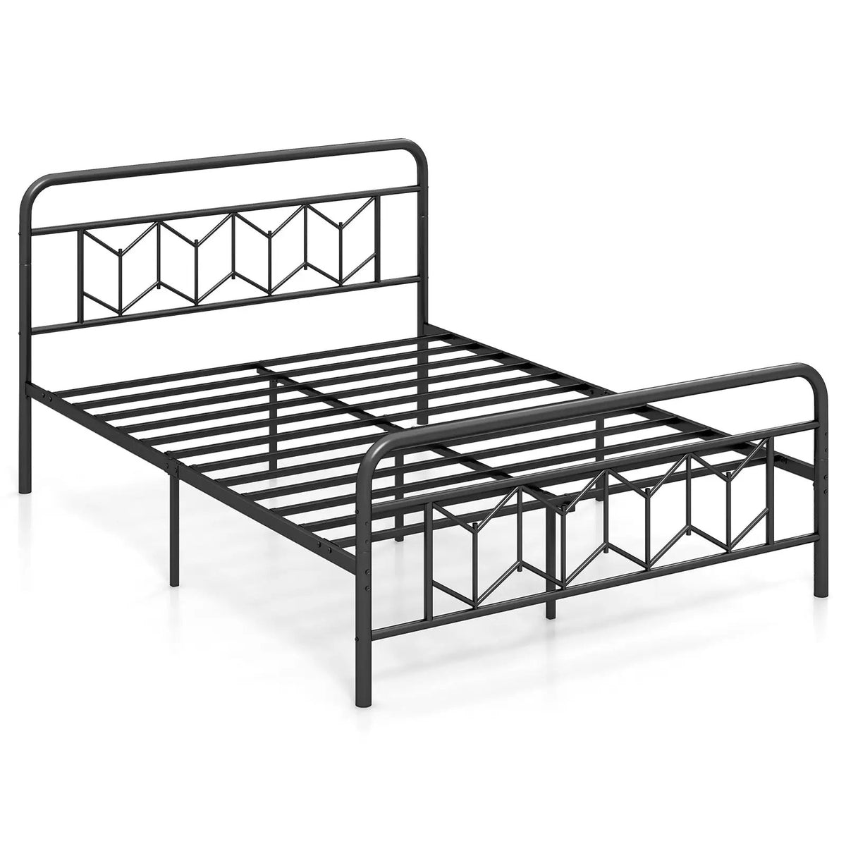 Platform Bed with High Headboard and Snap Lock Metal Slats, photo 10 of 11